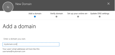 Centric Consulting screenshot of Microsoft 365 New Domain for migration