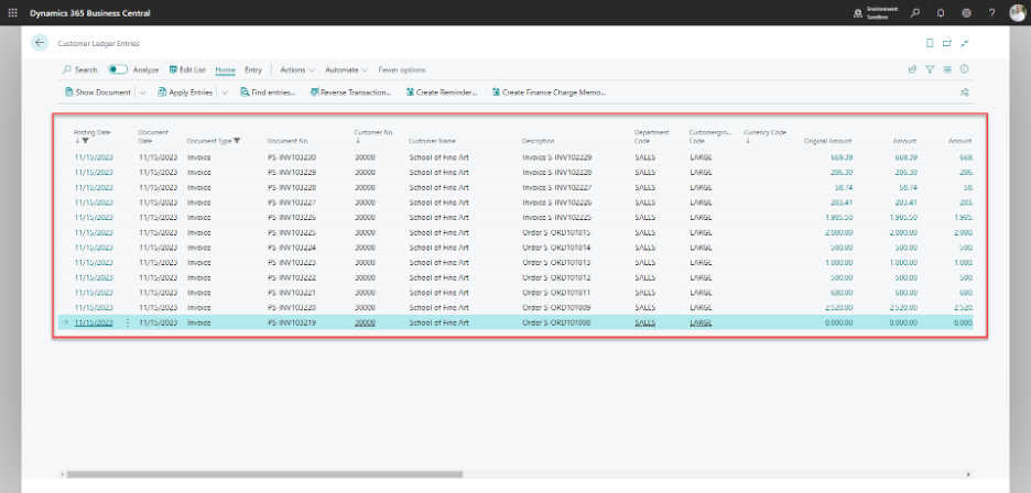 Screenshot taken from Centric Consulting’s Business Central Sandbox Environment