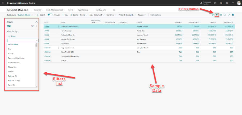 Screenshot taken from Centric Consulting’s Business Central Sandbox Environment