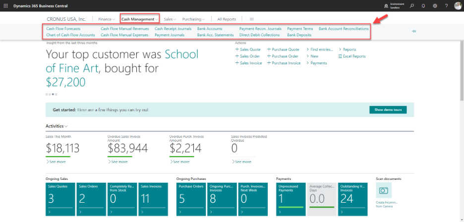 Screenshot taken from Centric Consulting’s Business Central Sandbox Environment